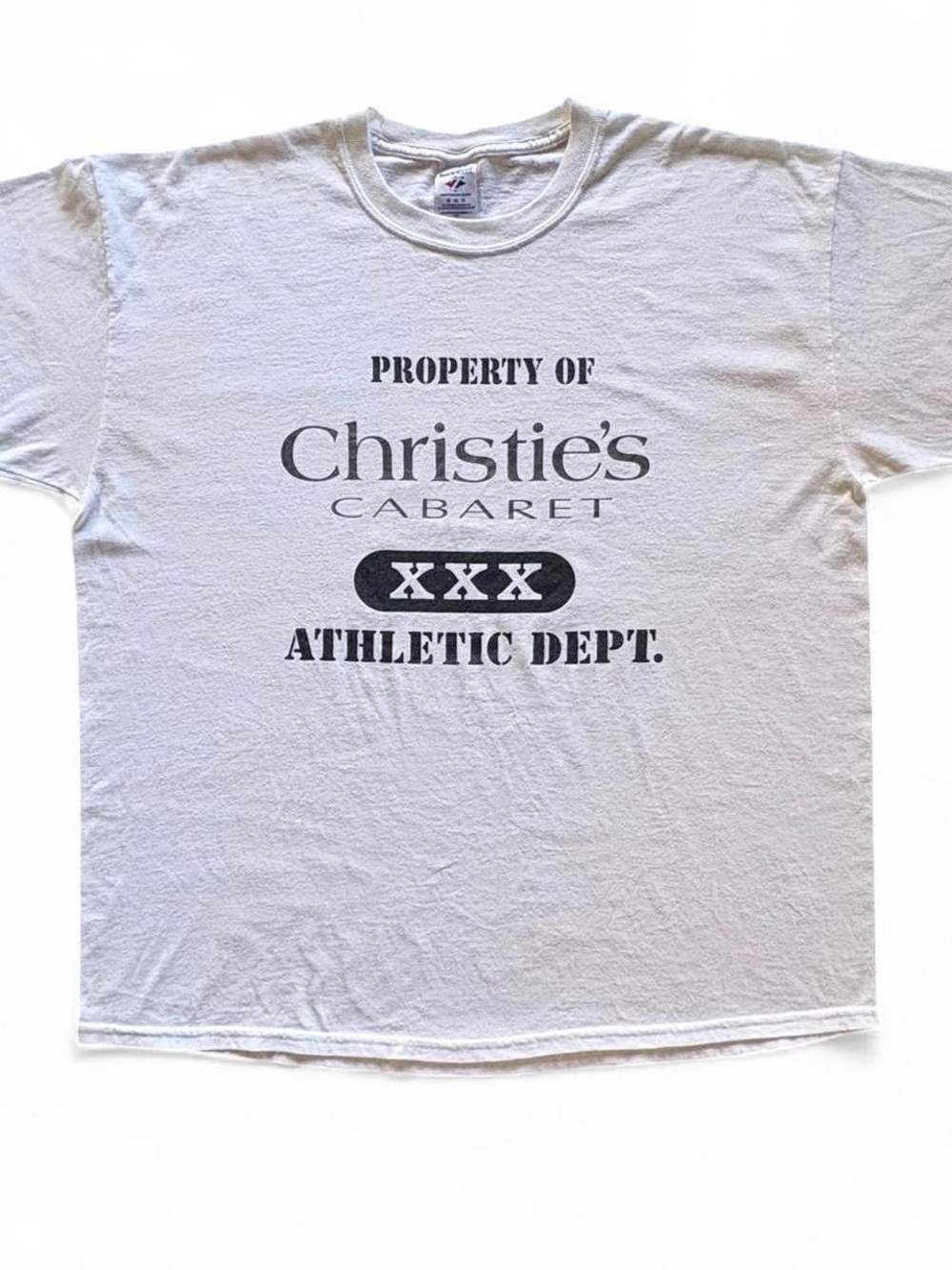 Vintage Christie’s Cabaret Athletic Department Tee 25x28 XL